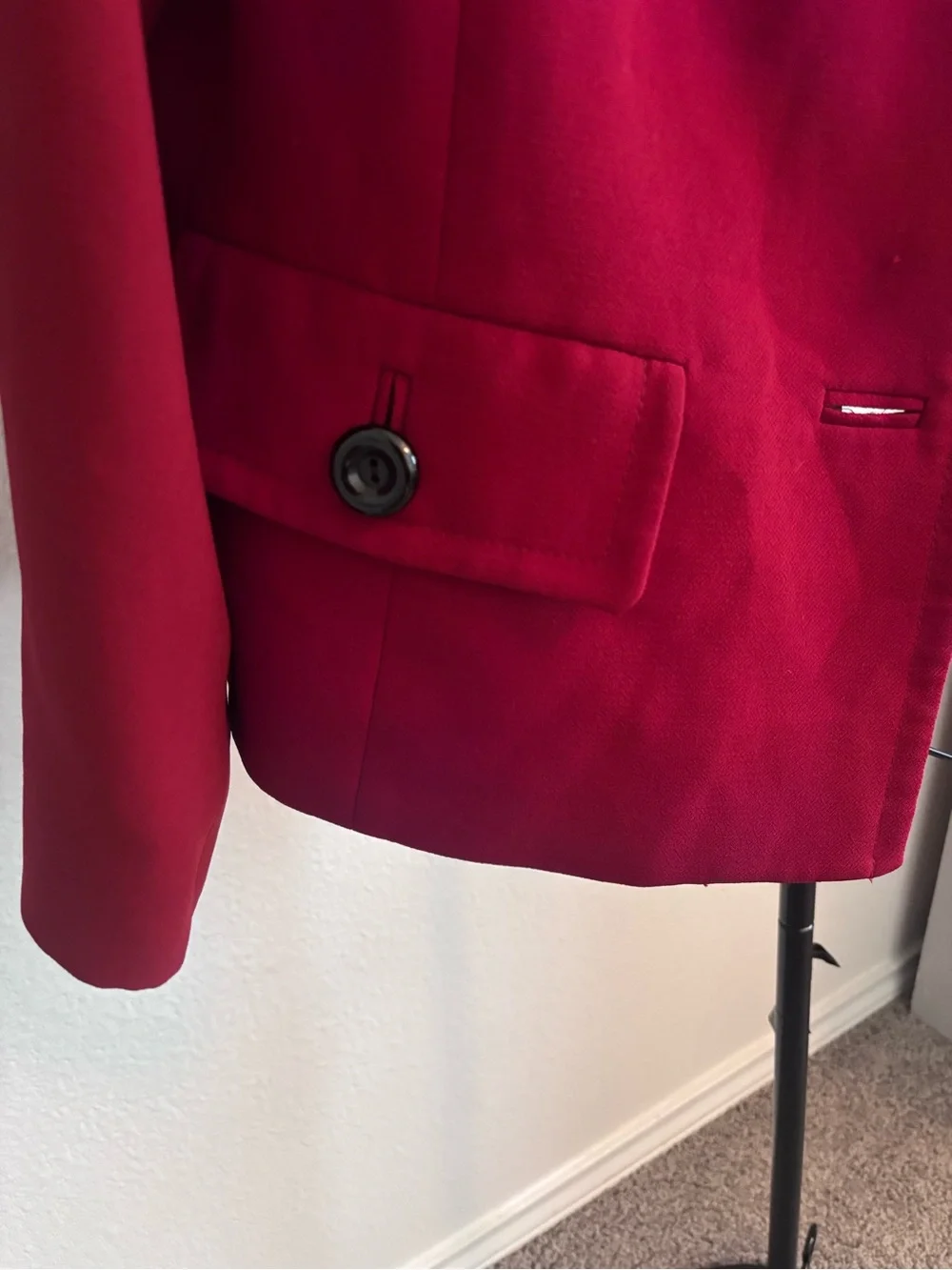 Kasper Women's Red Stand-Collar Jacket - Picture 3 of 4